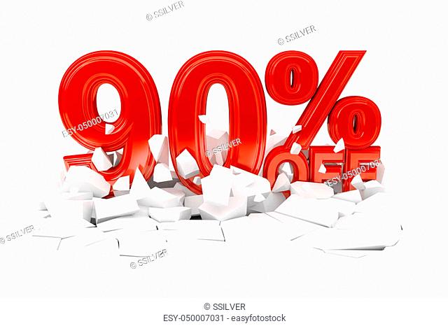 Percent off discount sale - 3d render
