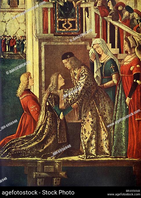 Farewell of Ursula and Prince Hereo by King Maurus, painting by Vittore Carpaccio, 1495