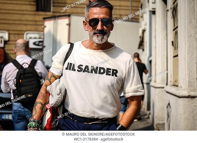 MILAN, Italy- September 19 2018: Saverio Trapani on the street during the Milan Fashion Week
