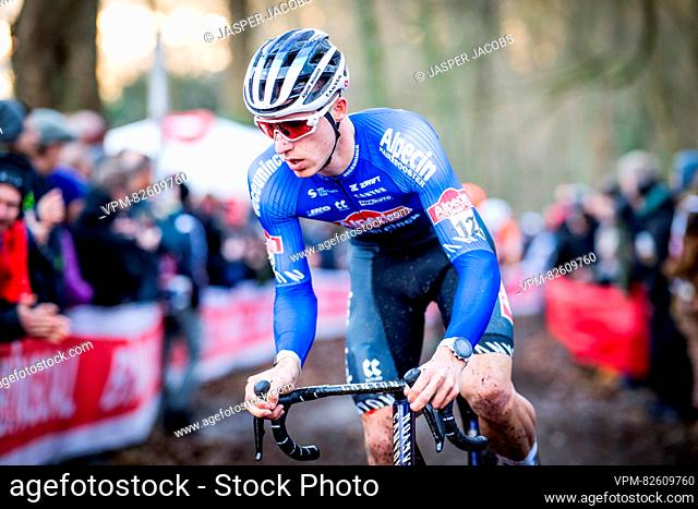 Belgian Niels Vandeputte pictured in action during the men's elite race at the World Cup cyclocross cycling event in Namur, Belgium