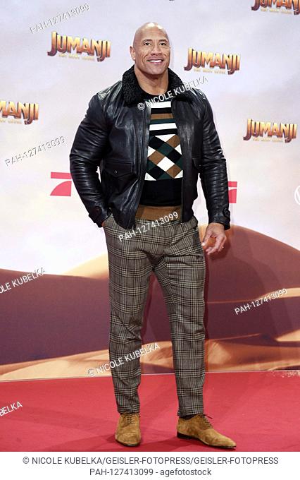 Dwayne Johnson at the premiere of the movie 'Jumanji: The Next Level' at the CineStar Sony Center on Potsdamer Platz. Berlin, 04.12