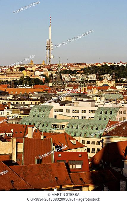 Prague, Zizkov TV tower, roofs, July 22, 2013. (CTK Photo/Martin Sterba)