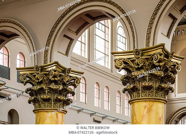 USA, District of Columbia, Washington, National Building Museum, interior, column details