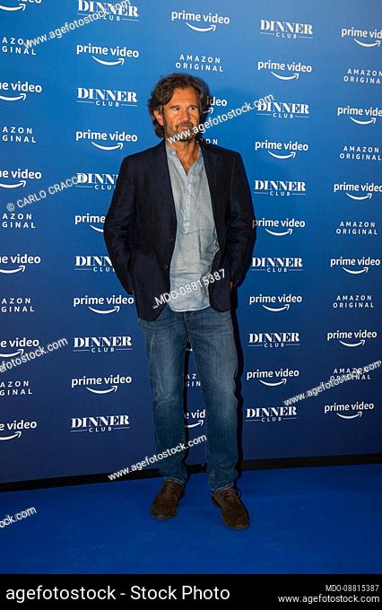 The starred chef, Italian television personality and gastronomist Carlo Cracco attend the presentation event of the new Amazon Original show Dinner Club