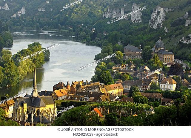 Meander of Seine river, Les Andelys Seine valley, Normandy, France