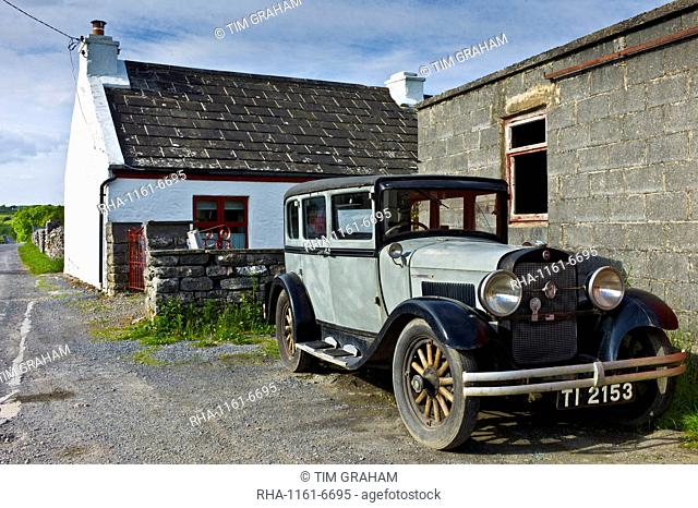 Old American Studebaker classic vintage car in Kilfenora, County Clare, West of Ireland