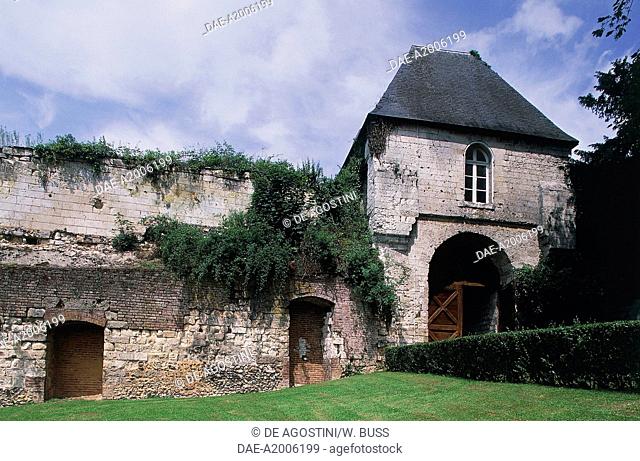 Part of the walls of Chateau of Lucheux, founded in 1120, Picardy, France