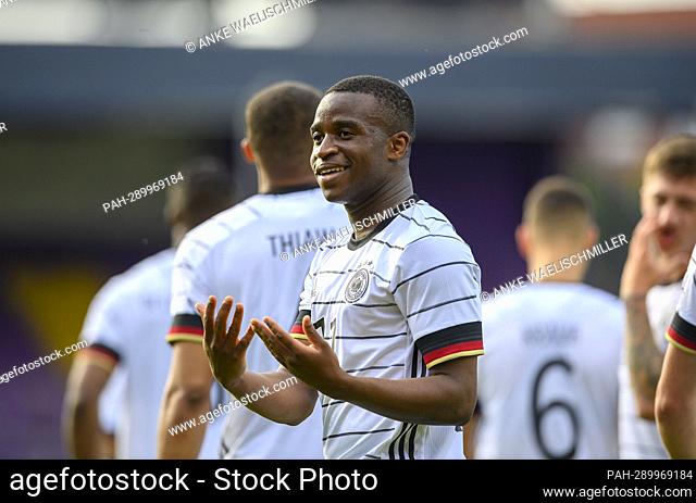 jubilation Youssoufa MOUKOKO (GER) after his goal to 1:0, football Laenderspiel, European Championship qualification U 21, Germany (GER) - Hungary (HUN) 4:0