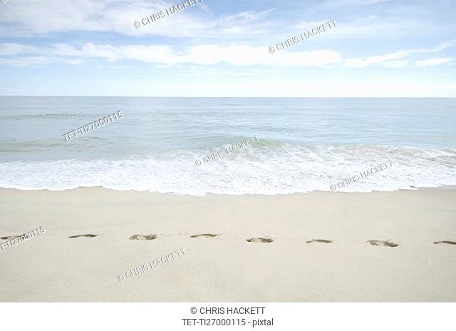 Foorprints on beach