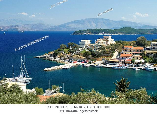 Harbour and town of Kassiopi  Corfu island, Greece