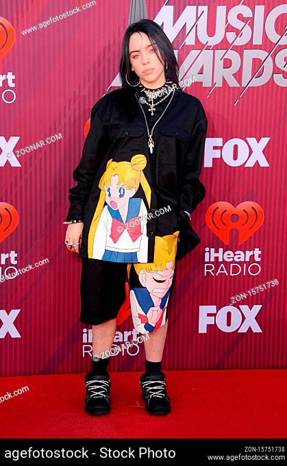 Billie Eilish at the 2019 iHeartRadio Music Awards held at the Microsoft Theater in Los Angeles, USA on March 14, 2019
