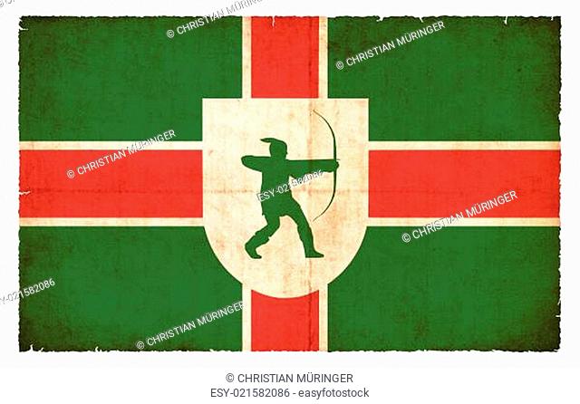 Grunge Flagge Nottinghamshire (Großbritannien)