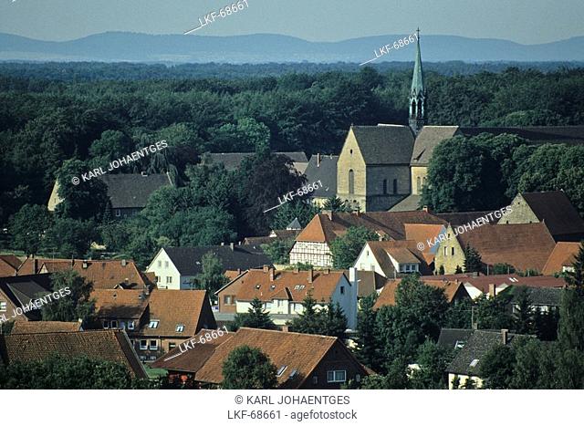 aerial photo of Loccum Abbey, near Steinhude Lake, Lower Saxony, northern Germany