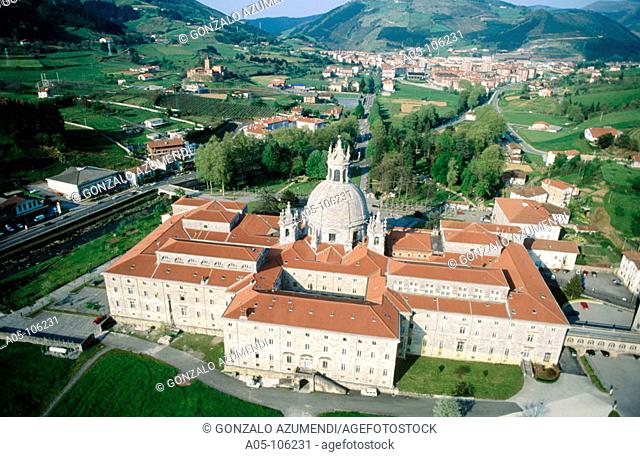 San Ignacio de Loyola sanctuary. Azpeitia in background. Guipuzcoa. Euskadi. Spain