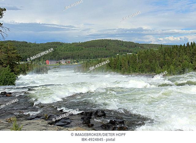 Rapids Storforsen in the river Piteälven, Vidsel, province Norrbottens län, Lapland, Sweden, Europe