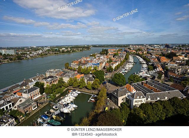 View of the city and the Maas, Dordrecht, South Holland, Holland, Netherlands, Europe