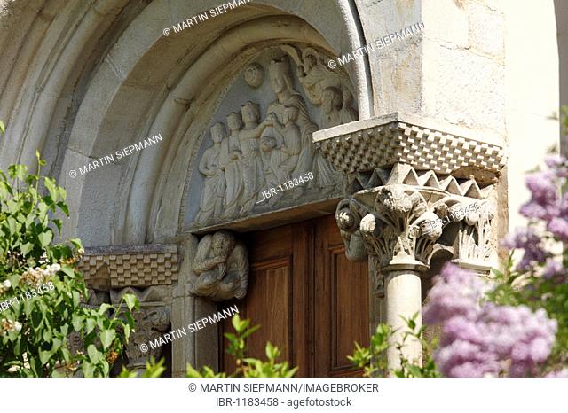 Tympanum on the south portal of the collegiate church, St. Paul im Lavanttal monastery, Carinthia, Austria, Europe