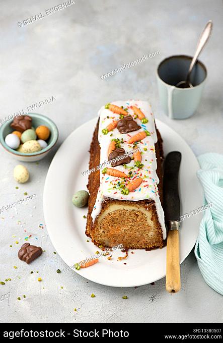 Moist carrot cake with cream cheese filling