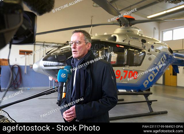 17 November 2023, Rhineland-Palatinate, Winningen: Rhineland-Palatinate Interior Minister Michael Ebling (SPD) gives an interview on the sidelines of a winch...