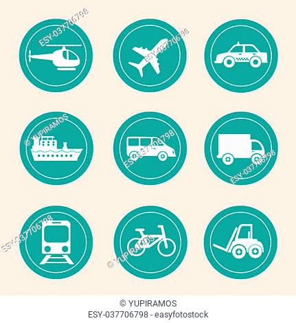 travel buttons over white background vector illustration