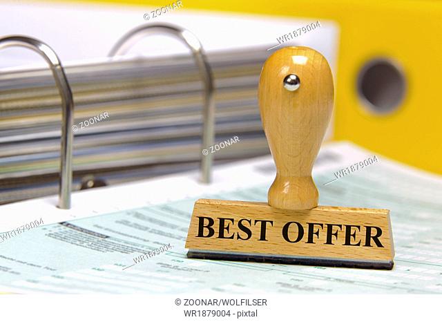 best offer marked on rubber stamp