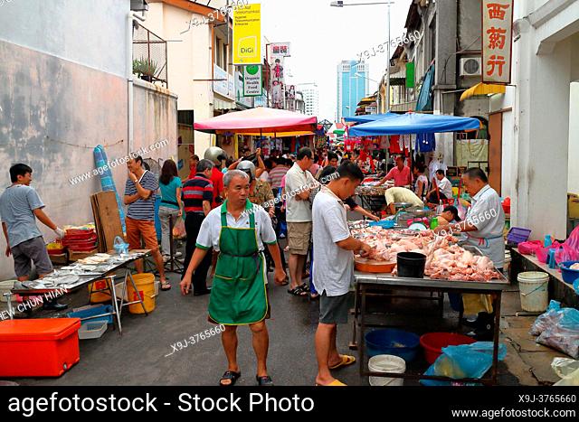 Chinatown market Local Market Penang Island Malaysia Store Street stall Parasol
