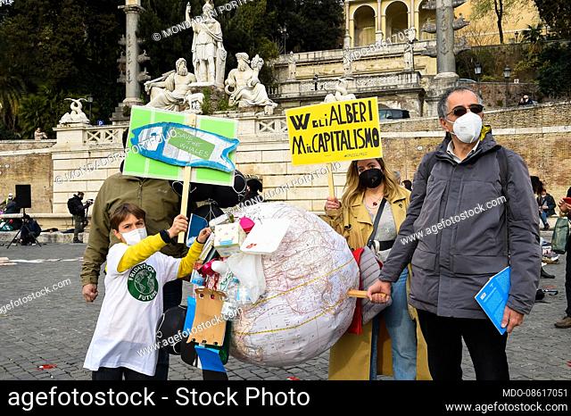 World Climate Action Day. The demonstration at Piazza del Popolo organized by the young people of the Fridays for future movement