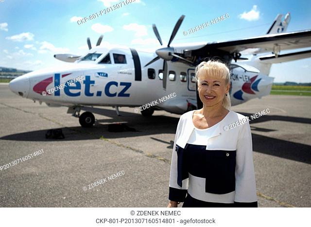 CEO of the Aircraft Industries company Ilona Plskova is seen in Kunovice in the Uherske Hradiste region, Czech Republic, July 16, 2013