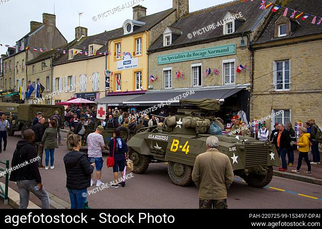 05 June 2022, France, Sainte-Mère-Église: Historic military vehicles will be on display as part of the festivities surrounding the D-Day village center