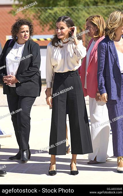 Queen Letizia of Spain attends the School Year 2022/2023 of Vocational Training at Public Center Professional Education Aguas Nuevas on September 28