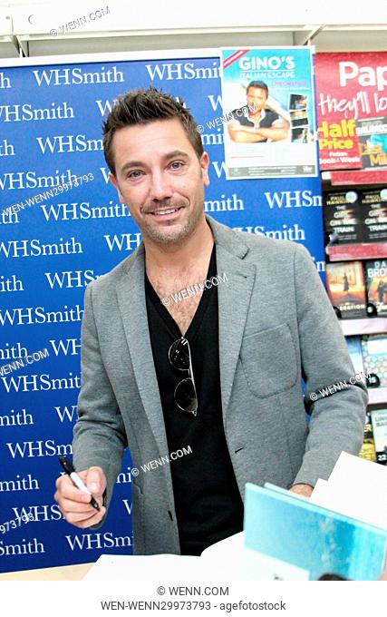 TV chef Gino D'Acampo signing copies of his book 'Gino's Hidden Italy: How to cook like a true Italian, ' at the WHSmith on Foregate Street in Chester, Cheshire