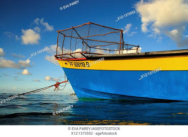 A typical boat in La Tartane, a fisher village in La Caravelle in Martinique, a caribean island