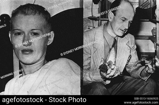 Angry Husband Shears Wife's Hair -- Only a stubble remains of the waist-long red hair of Mrs. Dorothy Verkay, 27, Phoenix, who said her husband, Bertus, 40