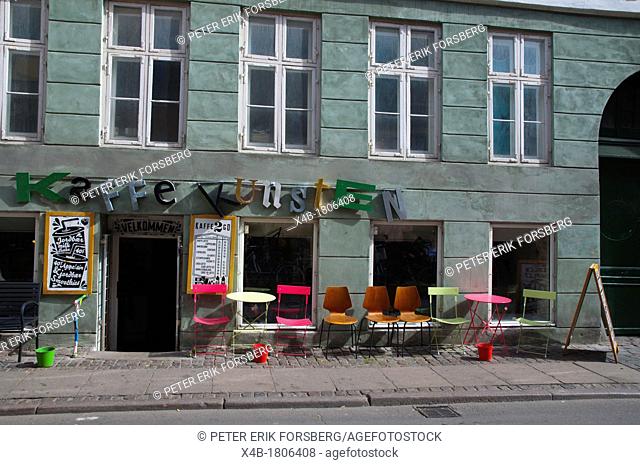 Cafe along Larsbjornsstraede street Latin Quarter district central Copenhagen Denmark Europe