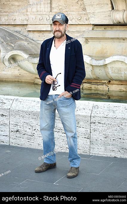 Italian actor Marco Giallini during the photocall for the presentation of the film Io sono Babbo Natale. Rome (Italy), October 13th, 2021