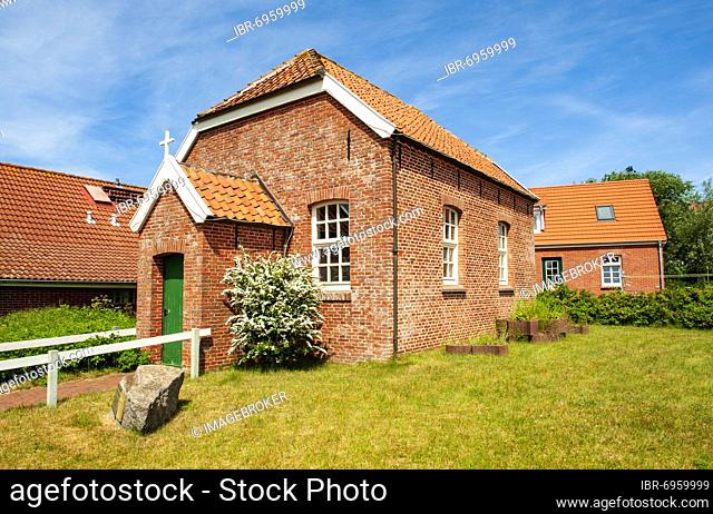 Old protestant island church, Baltrum Island, East Frisia, Lower Saxony, North Sea, Germany, Europe