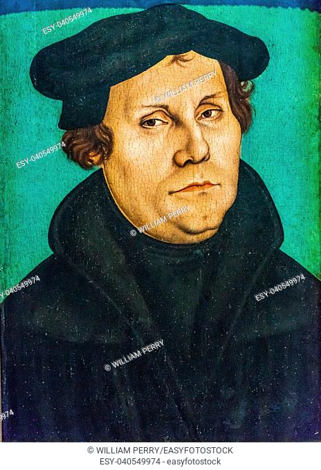 Martin Luther' Portrait 1500s Painting Cranach Elder Martin Luther House Lutherstadt Wittenberg Germany