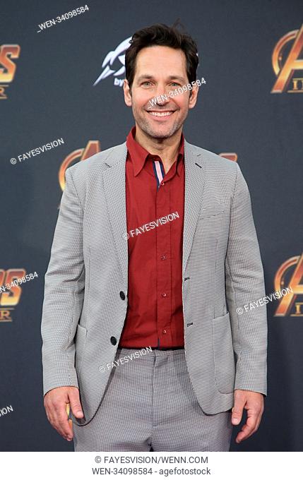 The World Premiere of Marvel Studios “Avengers: Infinity War” Featuring: Paul Rudd Where: Hollywood, California, United States When: 23 Apr 2018 Credit:...