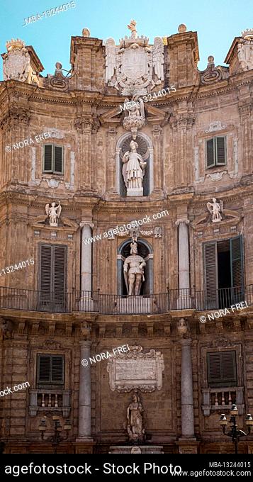 House, Palace, Quattro Canti, Palermo, Sicily, Capital, Big City, Italy