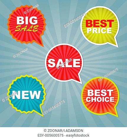 Colorful Sale Stickers And Labels