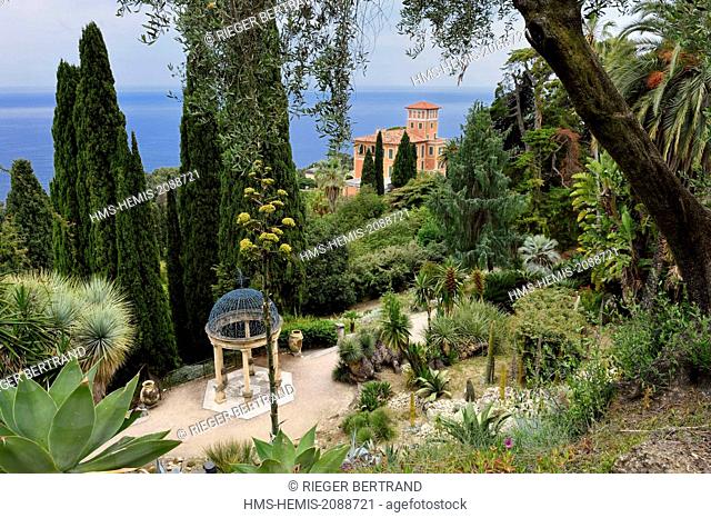 Italy, Ventimiglia, Cap Mortola near Menton in France, Villa Hanbury gardens (Giardini botanici Hanbury)