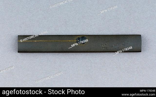 Knife Handle (Kozuka). Date: 1844; Culture: Japanese; Medium: Copper-gold alloy (shakudo), gold, copper-silver alloy (shibuichi); Dimensions: L