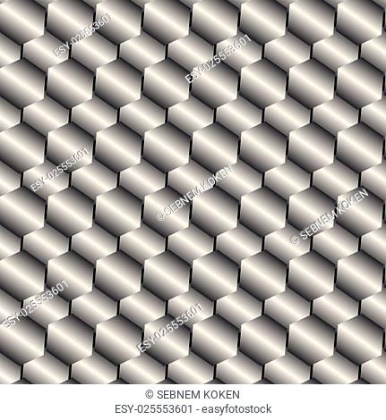 Seamless abstract metallic pattern background from hexagons