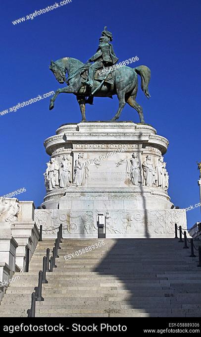 Statues in the Monument of Victor Emmanuel II, located in Rome, Italy