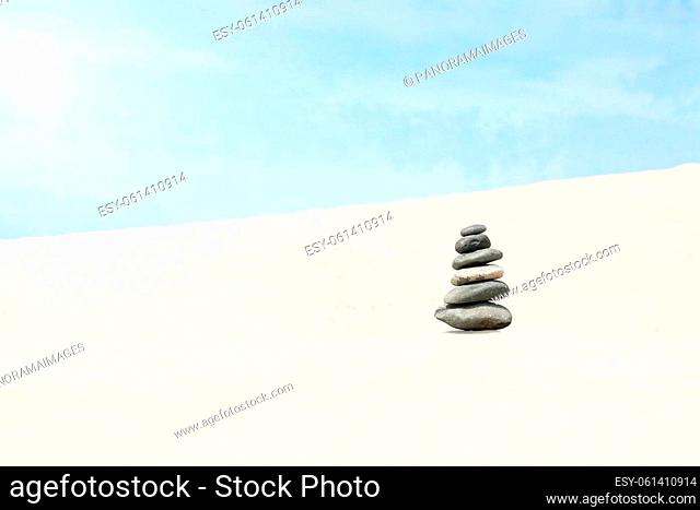 Concept of balance and harmony. Rocks on the coast of the Sea in the nature