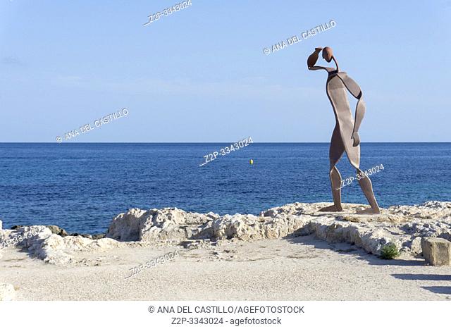 Moraira coast in Alicante Spain on June 12, 2019 Sculptures by Antoni Mari