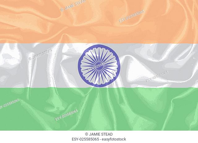 The flag of India in white green and orange with added grunge