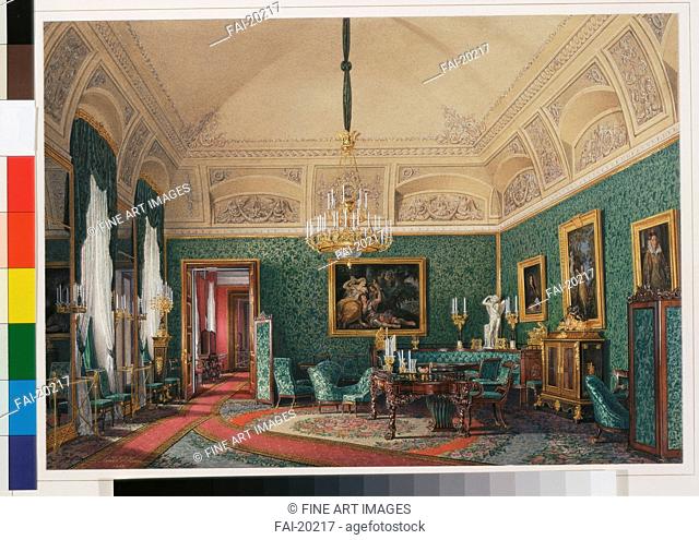 Interiors of the Winter Palace. The First Reserved Apartment. The Small Study of Grand Princess Maria Nikolayevna. Hau, Eduard (1807-1887)