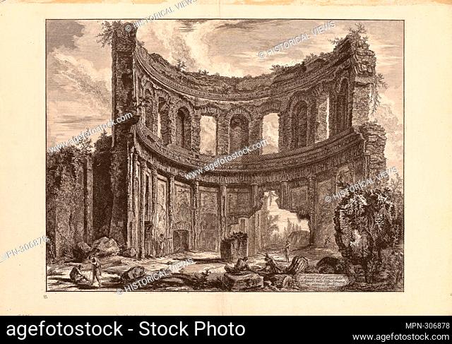 Author: Giovanni Battista Piranesi. Remains of the so-called Temple of Apollo at Hadrian - s Villa, Tivoli, from Views of Rome - 1768