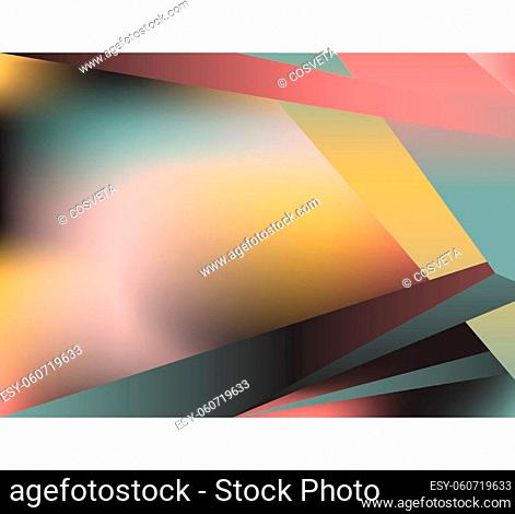 Abstract blur fluid shape, polygonal triangle line geometric pattern trendy background.Retro gradient texture graphic design vector Template Copy space Layout...